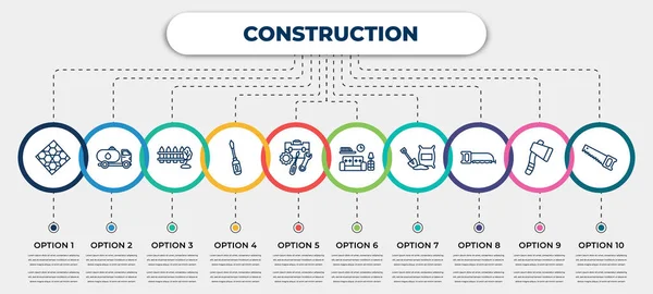 Vector Infographic Template Icons Options Steps Infographic Construction Concept Included — Stock Vector