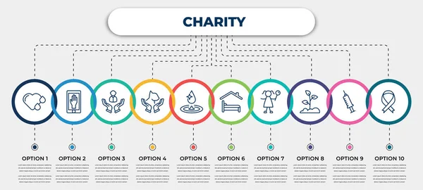 Vector Infographic Template Icons Options Steps Infographic Charity Concept Included — стоковый вектор