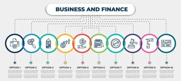 Vector Infographic Template Icons Options Steps Infographic Business Finance Concept — Διανυσματικό Αρχείο