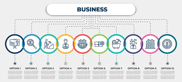 Vector Infographic Template Icons Options Steps Infographic Business Concept Included — Vetor de Stock
