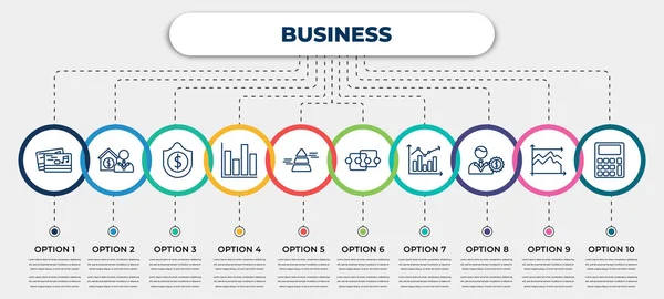 Vector Infographic Template Icons Options Steps Infographic Business Concept Included — Vetor de Stock