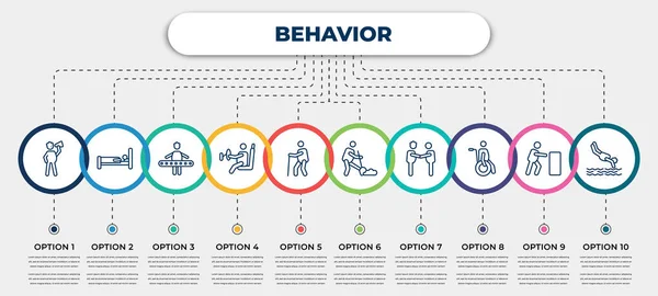 Vector Infographic Template Icons Options Steps Infographic Behavior Concept Included — Image vectorielle