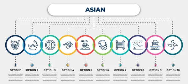 Vector Infographic Template Icons Options Steps Infographic Asian Concept Included — Image vectorielle