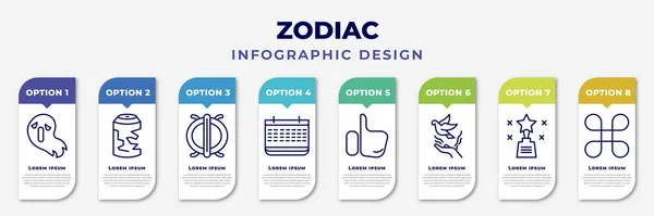 Infographic Template Icons Options Steps Infographic Zodiac Concept Included Spirit — Vetor de Stock