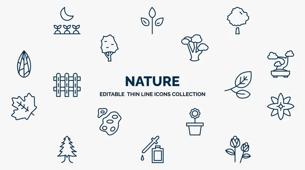 Concept Nature Web Icons Outline Style Thin Line Icons Cultivation — стоковый вектор