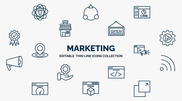 Concept Marketing Web Icons Outline Style Thin Line Icons Potential — Stockový vektor