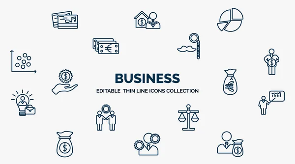 Concept Business Web Icons Outline Style Thin Line Icons Music — Stock vektor
