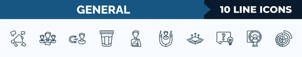 Set General Web Icons Outline Style Thin Line Icons Social — Archivo Imágenes Vectoriales