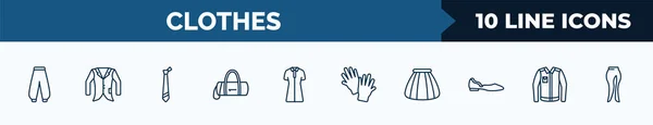 Set Clothes Web Icons Outline Style Thin Line Icons Harem — Archivo Imágenes Vectoriales