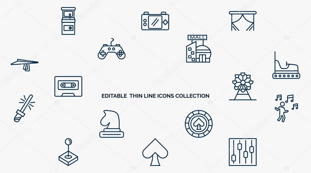 concept of  web icons in outline style. thin line icons such as  ,