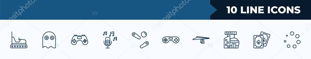set of 10  web icons in outline style. thin line icons such as  , vector