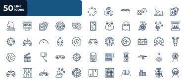 set of 50 web icons in outline style. thin line icons such as ,