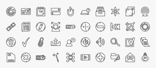 Set User Interface Icons Outline Style Thin Line Icons Loading — Stock Vector