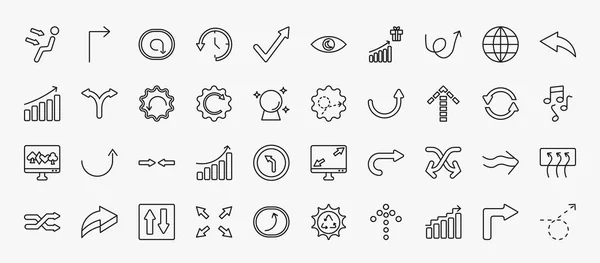 Set User Interface Icons Outline Style Thin Line Icons Air — Stockvektor