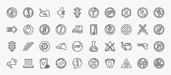 Set Signs Icons Outline Style Thin Line Icons Alcohol Co2 — Stockvector