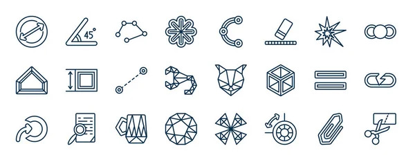 Набір Геометричних Веб Іконок Стилі Контурів Тонкі Іконки Лінії Такі — стоковий вектор