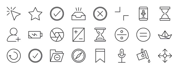 Benutzeroberfläche Editierbare Zeilensymbole Gesetzt Benutzeroberfläche Thin Line Icons Sammlung Cursor — Stockvektor