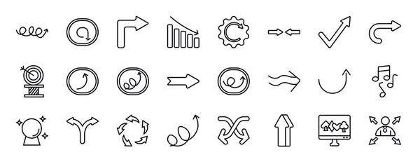 Benutzeroberfläche Editierbare Zeilensymbole Gesetzt Benutzeroberfläche Thin Line Icons Sammlung Pfeil — Stockvektor