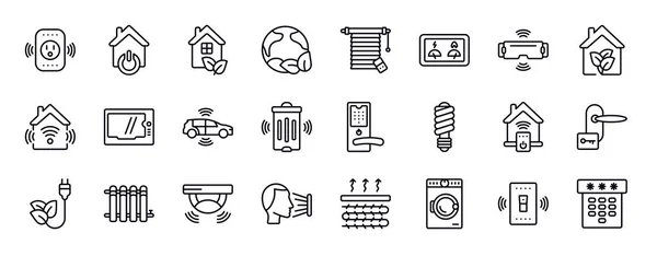 Smart Home Editierbare Zeilensymbole Gesetzt Smart Home Thin Line Icons — Stockvektor