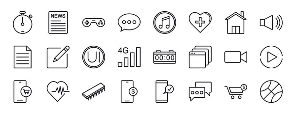 Editable Line Icons Set Thin Line Icons Collection Vector — Stock Vector