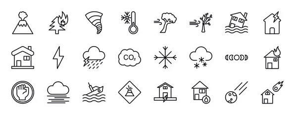 Set Icone Linea Modificabili Meteorologia Collezione Icone Linea Sottile Meteorologia — Vettoriale Stock