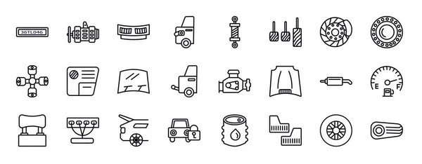 Набір Іконок Автомобільних Запчастин Які Можна Редагувати Колекція Іконок Автомобільних — стоковий вектор