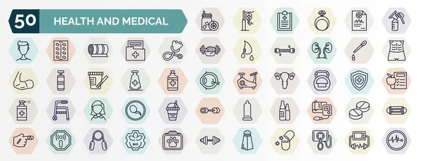 set of health and medical web icons in outline style. thin line icons such as orange juice, breast pump, phonendoscope, pipette, medical substance, kettlebell, girl, ampoule, non ionizing radiation,