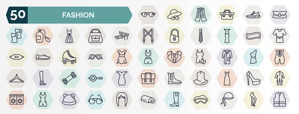 Set Fashion Web Icons Outline Style Thin Line Icons Eyewear — Vector de stock