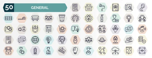 Set General Web Icons Outline Style Thin Line Icons News Ilustracja Stockowa