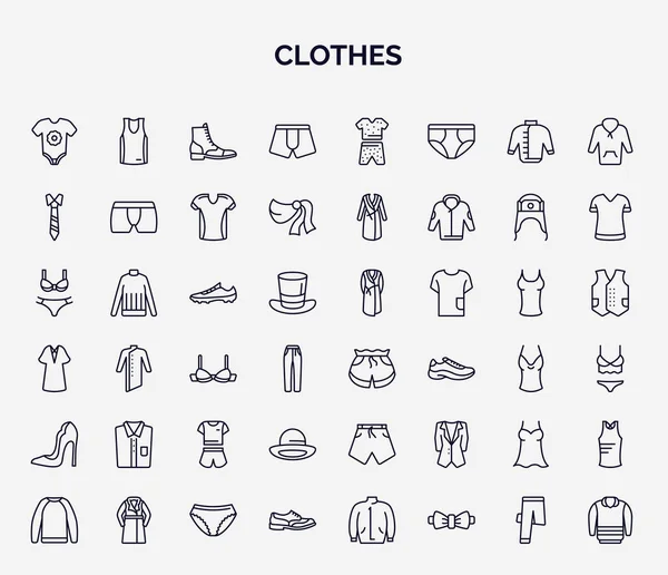 Set Clothes Web Icons Outline Style Thin Line Icons Baby Royaltyfria illustrationer