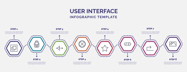 Infographic Template Met Pictogrammen Opties Stappen Infographic Voor Gebruikersinterface Concept — Stockvector