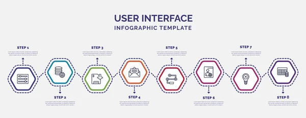 Infographic Template Met Pictogrammen Opties Stappen Infographic Voor Gebruikersinterface Concept — Stockvector