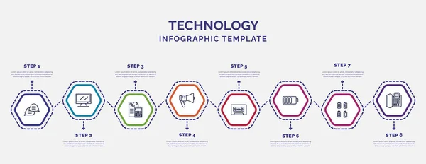 Modelo Infográfico Com Ícones Opções Passos Infográfico Para Conceito Tecnologia — Vetor de Stock