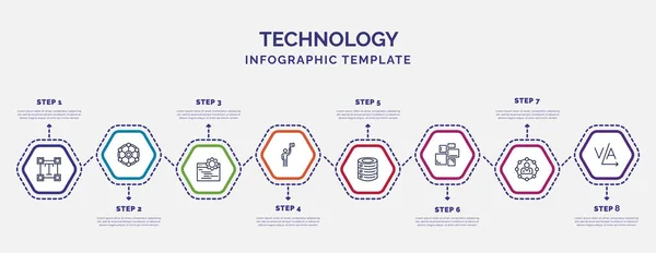 Templat Infografis Dengan Ikon Dan Pilihan Atau Langkah Infografis Untuk - Stok Vektor