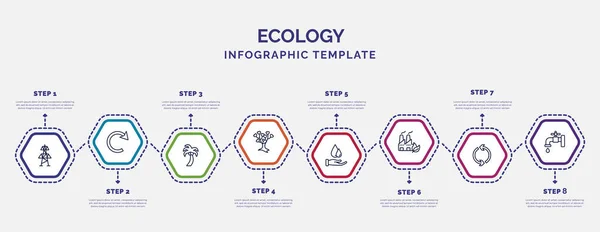 Modelo Infográfico Com Ícones Opções Passos Infográfico Para Conceito Ecologia —  Vetores de Stock