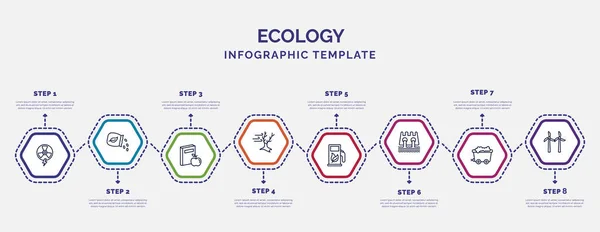 Modelo Infográfico Com Ícones Opções Passos Infográfico Para Conceito Ecologia —  Vetores de Stock