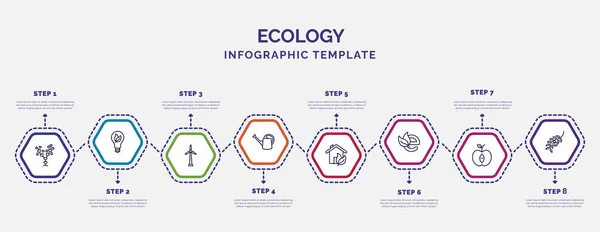 Plantilla Infografía Con Iconos Opciones Pasos Infografía Para Concepto Ecología — Vector de stock