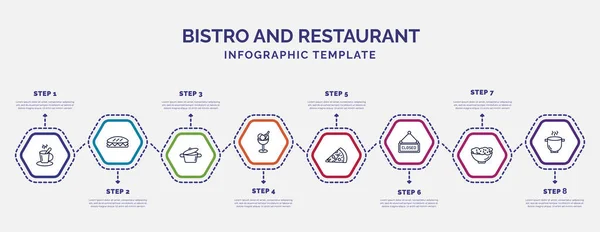 Infographic Template Icons Options Steps Infographic Bistro Restaurant Concept Included — Stock Vector