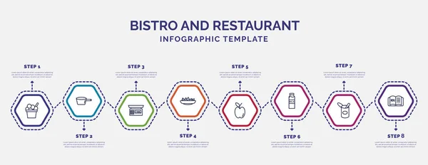 Infographic Template Icons Options Steps Infographic Bistro Restaurant Concept Included — Stock Vector