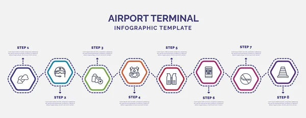 Infographic Template Icons Options Steps Infographic Airport Terminal Concept Included — Stock Vector