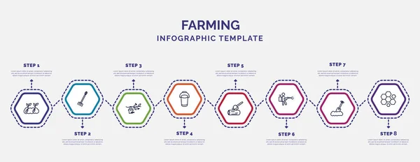 Modelo Infográfico Com Ícones Opções Passos Infográfico Para Conceito Agricultura —  Vetores de Stock