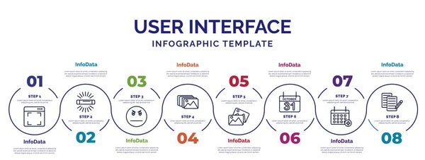 Infographic Template Met Pictogrammen Opties Stappen Infographic Voor Gebruikersinterface Concept — Stockvector