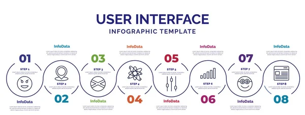 Infographic Template Met Pictogrammen Opties Stappen Infographic Voor Gebruikersinterface Concept — Stockvector