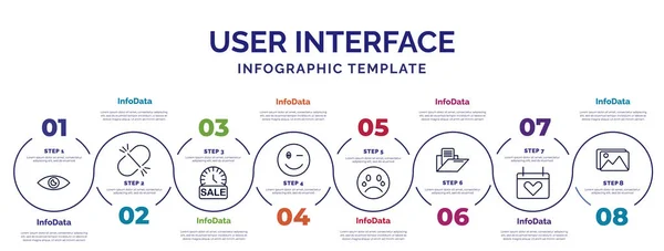 Infographic Template Met Pictogrammen Opties Stappen Infographic Voor Gebruikersinterface Concept — Stockvector