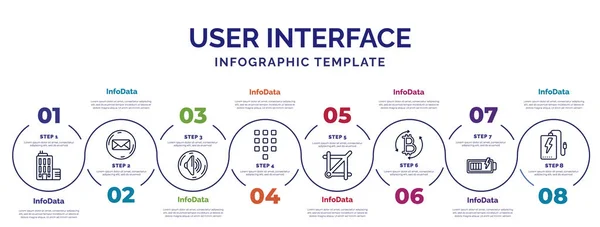 Modelo Infográfico Com Ícones Opções Passos Infográfico Para Conceito Interface — Vetor de Stock