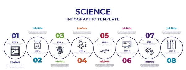 Modelo Infográfico Com Ícones Opções Passos Infográfico Para Conceito Ciência — Vetor de Stock