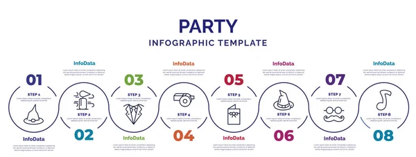 Infographic Template Icons Options Steps Infographic Party Concept Included Wizard — Stock Vector