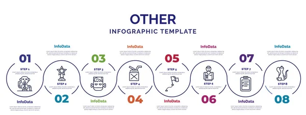 Modelo Infográfico Com Ícones Opções Passos Infográfico Para Outro Conceito — Vetor de Stock