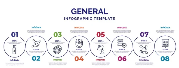 Modelo Infográfico Com Ícones Opções Passos Infográfico Para Conceito Geral — Vetor de Stock