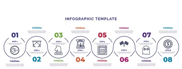 Modelo Infográfico Com Ícones Opções Passos Infográfico Para Conceito Incluído — Vetor de Stock